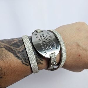 Good Works Philipians 4:13  Leather Wrap Bracelet